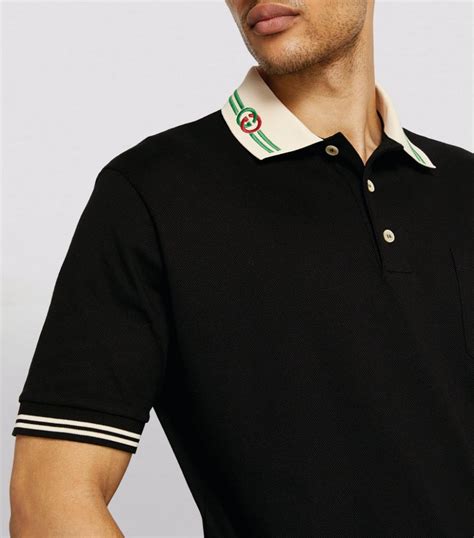 gucci contrast collar polo shirt|Gucci interlocking polo.